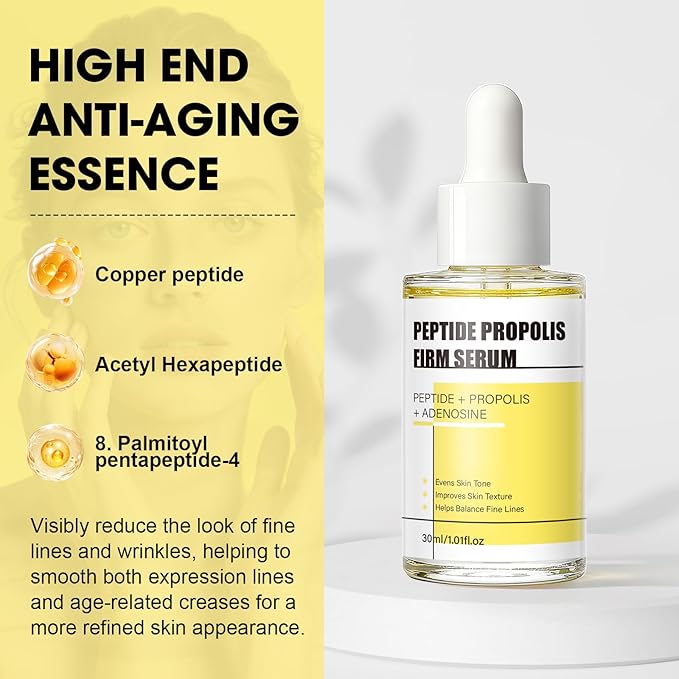 2PCS Peptide Propolis Renewal Serum, Moisturizing Anti-Wrinkle Facial Serum Contains Centella Asiatica Extract and Peptide Propolis Complex