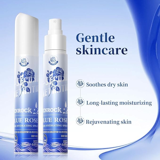 Venrock Rose Water Spray for Face, 3.4 fl oz Organic Face Mist with Damask Rose, Instant Hydration & Soothing for All Skin Types, 5-Second Fast Penetration, Alcohol-Free & Dye-Free, Vegan Skin Care