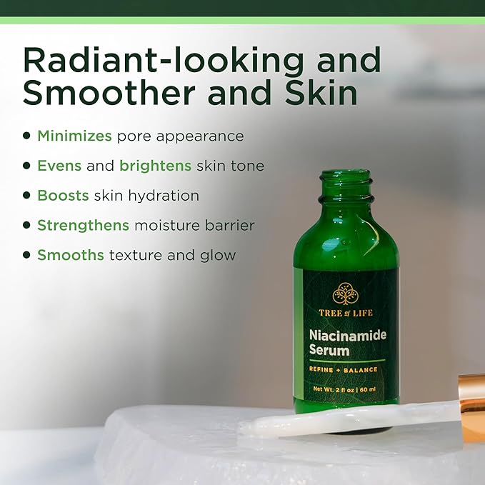 Tree of Life Beauty Facial Skin Care Set, Brightening, Firming & Hydrating Face Serums for Sensitive Skin - Niacinamide, Vitamin C, Retinol & Hyaluronic Acid, Dermatologist Tested, 1 Fl Oz (Pack of 4)