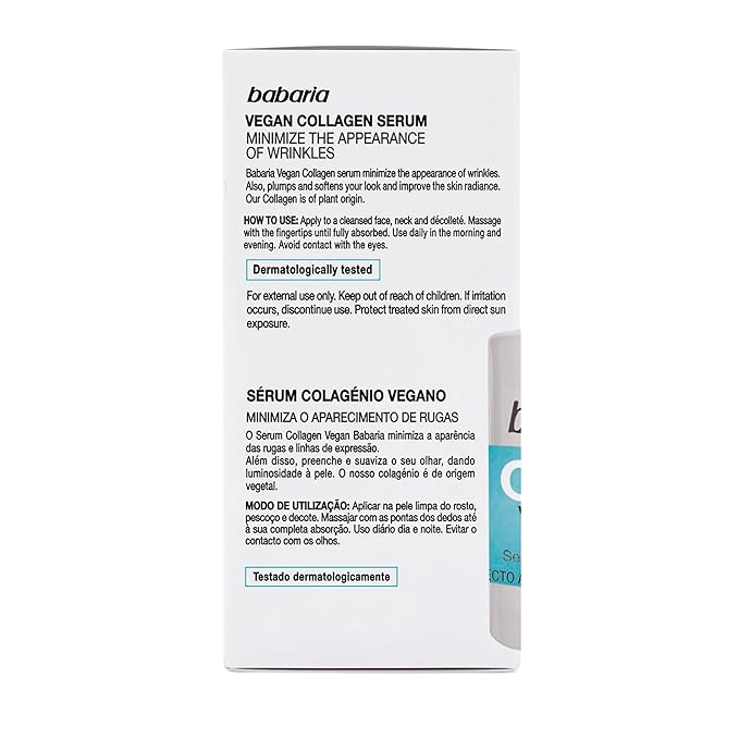 Babaria Collagen Vegan Serum - Face Serum Made from Wild Plants - Skin Care for Skin Elasticity and Firmness - Anti-Aging Serum for Face - 1 oz