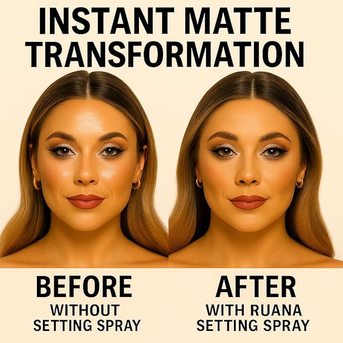 Ruana Makeup Setting Spray – Viral Matte Finish, 16-Hour Hold, Oil & Sweat Control Mist, 3.38 fl oz