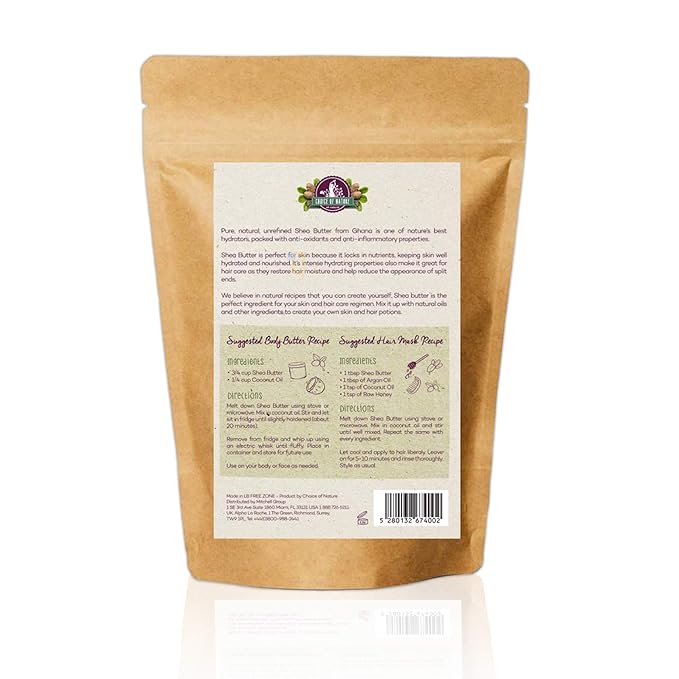 Unrefined Shea Butter Raw Organic | 16 oz / 453 g | Body Butter for Dry Skin, Stretch Marks | Natural Moisturizing Formula | for Women and Men