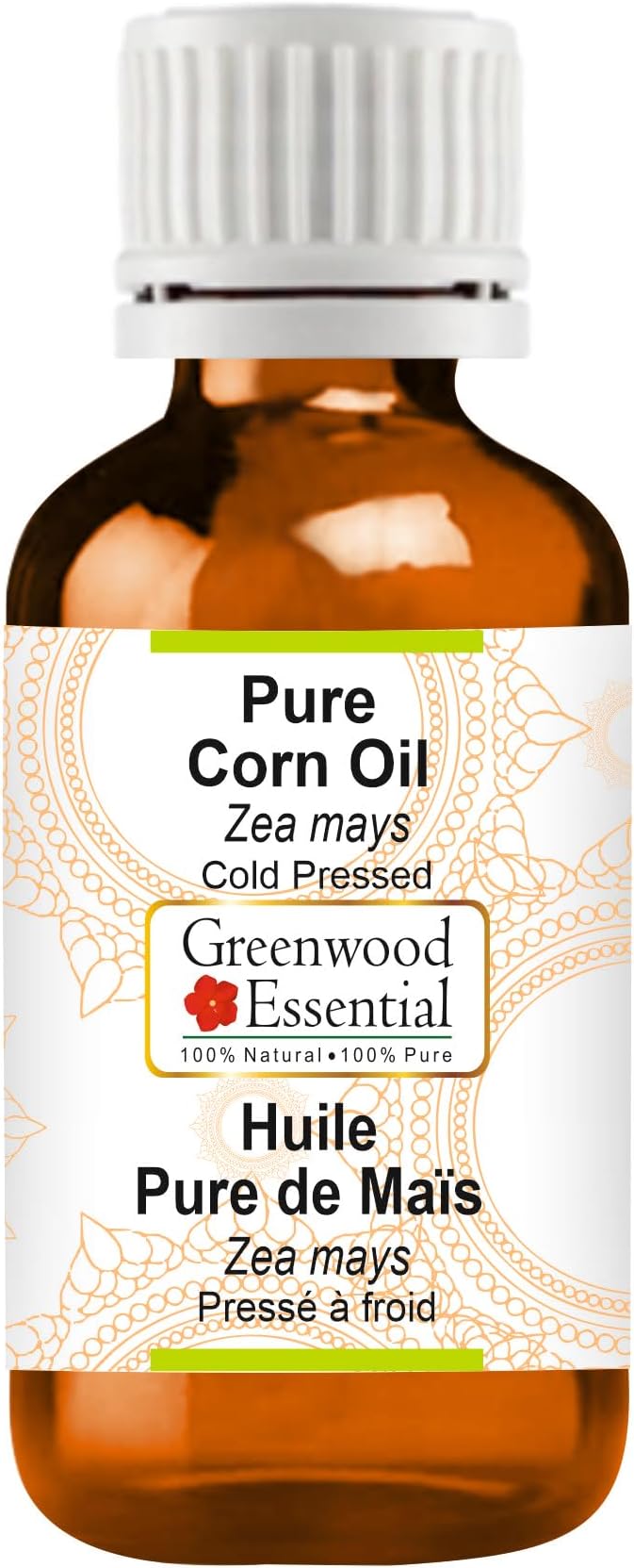 Greenwood Essential Corn Oil (Zea mays) | Cold Pressed | Natural | Undiluted | For Diluting Essential Oils | For Skin & Massage | Men & Women | 15ml (0.50 oz)