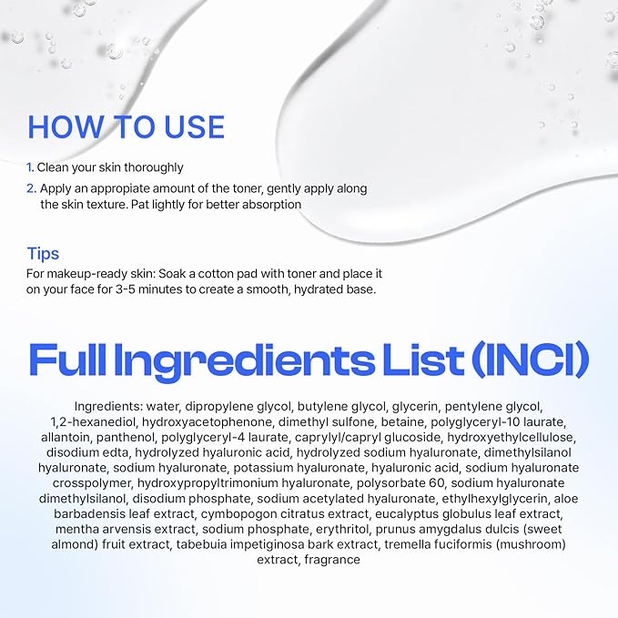 re:nk Hyper Hyal Plumping Toner – Deep Hydrating Face Toner with Hyaluronic Acid, Panthenol and Glycerin, Lightweight Moisturizing Facial Water for Radiant and Smooth Skin (6.76 fl oz)