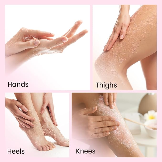 SOULSPA PURE Grape & Shea Butter Body & Foot Scrub - Rejuvenating & Antioxidant Rich Exfoliating Body Scrub for Glowing Skin, 10 oz