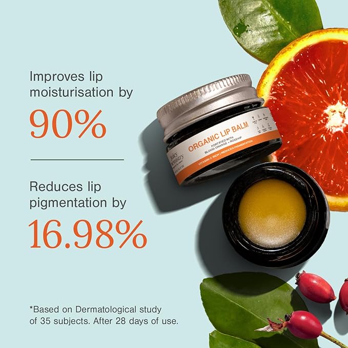 Juicy Chemistry Blood Orange & Rosehip Organic Lip Balm For PiGmented & Chapped Lips, 5 Gm