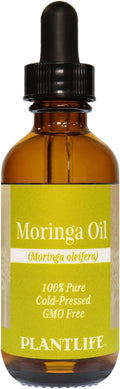 Plantlife Moringa Carrier Oil - Cold Pressed, Non-GMO, and Gluten Free Carrier Oils - for Skin, Hair, and Personal Care - 2 oz