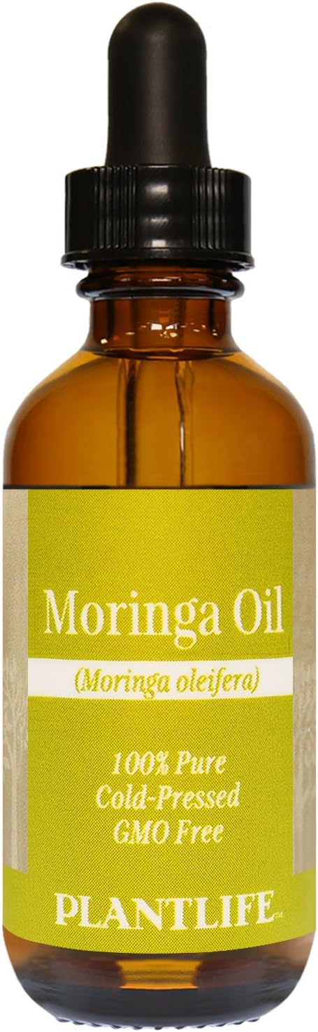 Plantlife Moringa Carrier Oil - Cold Pressed, Non-GMO, and Gluten Free Carrier Oils - for Skin, Hair, and Personal Care - 2 oz