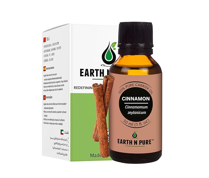 Earth N Pure Cinnamon Essential Oil for Home Fragrance | Best for Aromatherapy | Helps in Meditation | Used in Diffusers, Candles, Air Fresheners, Soaps 30 ML