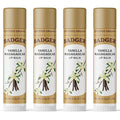 Badger Vanilla Madagascar Classic Lip Balm, 100% Organic Lip Balm, Long Lasting Lip Care w/Light Silky Texture, Comforting & Relaxing, 4 Pack