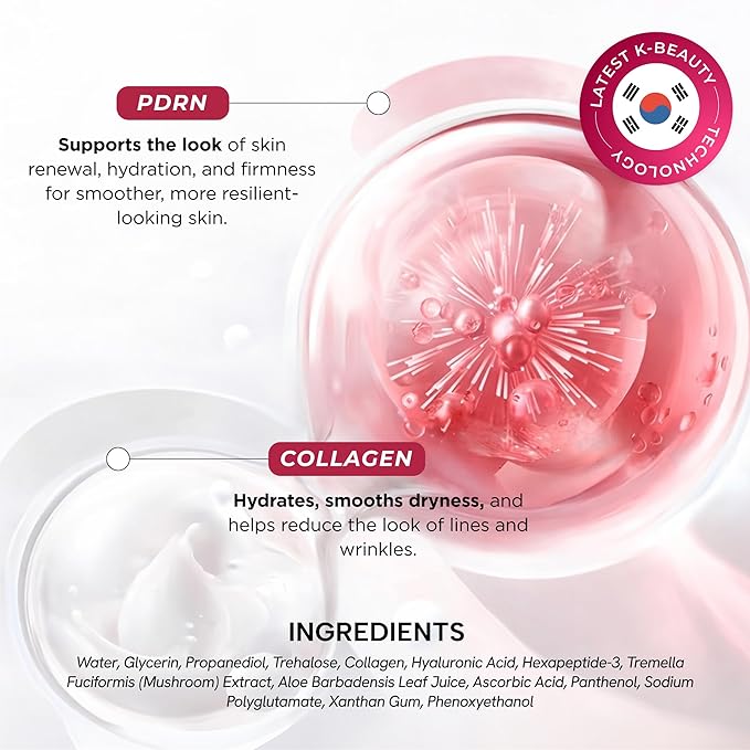 Clear Beauty Eye Serum with Salmon DNA PDRN & Collagen - Dermatologist Tested, Anti Aging, Korean Skin Care - Cooling Roller For Firming, Hydration - Vegan, Clean Beauty, Cruelty Free