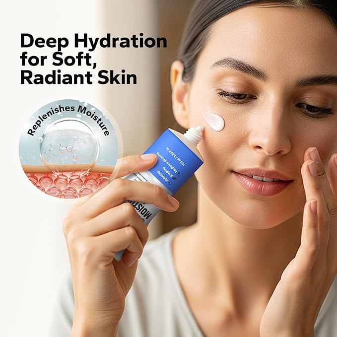 Ceramide Facial Moisturizing Cream, Hydrating Face Moisturizer for Women, Gentle Moisturiser for Sensitive Skin, Daily Skin Nourishment and Softening, Lightweight Cream to Restore Radiance