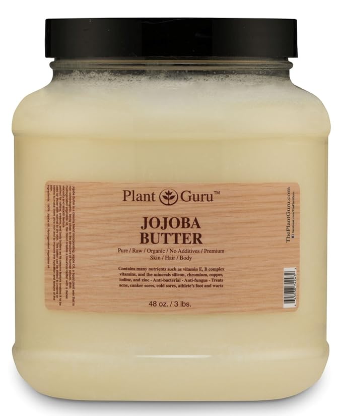 Jojoba Body Butter 3 lb. 100% Pure Raw Fresh Natural Cold Pressed. Skin Body and Hair Moisturizer, DIY Creams, Balms, Lotions, Soaps.