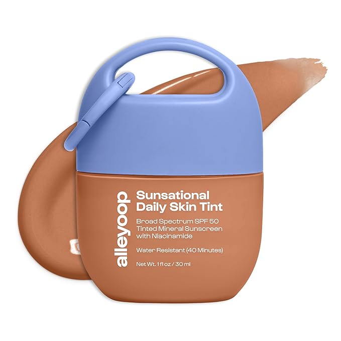 Alleyoop Sunsational Tinted Moisturizer SPF 50 for Face Broad Spectrum – 100% Mineral Face Sunscreen with Jojoba, Hydrating & Soothing Tinted Sunscreen, Vegan & Cruelty-Free (Golden Hour)
