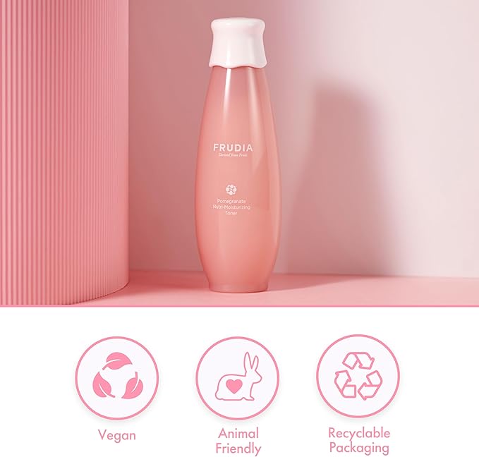 FRUDIA Pomegranate Nutri-Moisturizing Face Toner (6.59 oz) – Skin Firming Korean Face Toner w/ 87% Pomegranate Extract, Vegan Collagen & BL-Fill UP for Anti - Aging | Vegan and Cruelty Free
