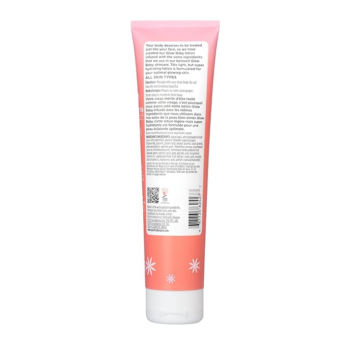 Pacifica Body Lotion Glow Baby Vitamin C Moisturizer - for Skin Brightening - w/Superfood Plant Extracts & Vitamin C & E Care Clean Beauty Vegan & Cruelty-Free Dermatologist Tested (Pack of 2)