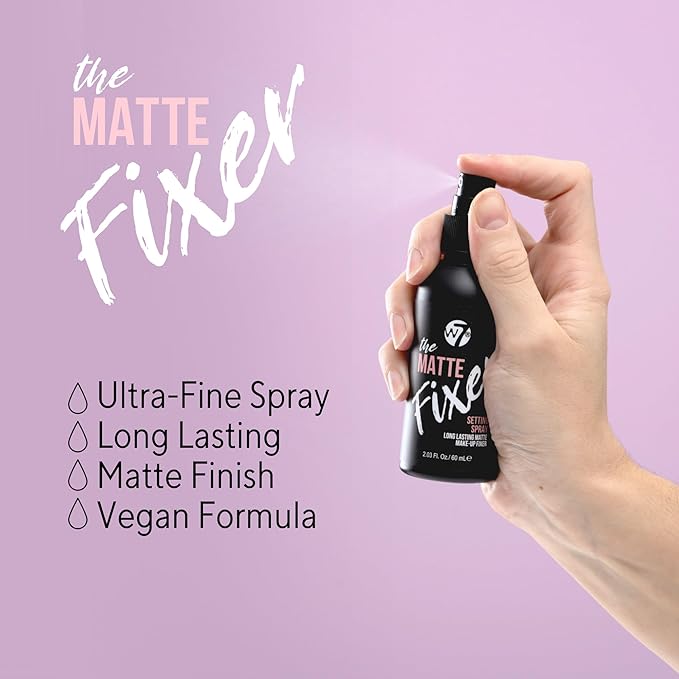 W7 The Fixer Makeup Setting Spray - Matte Finish - Long-Lasting, Ultra-Fine Formula - Cruelty Free and Vegan - 2 Pack