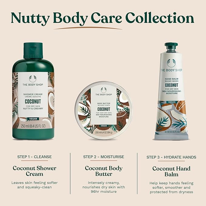The Body Shop Coconut Body Butter – Nourishing & Moisturizing Skincare for Very Dry Skin – Vegan – 6.75 oz
