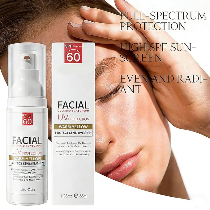 Tinted Mineral Face Sunscreen SPF 60, Tinted Moisturizer with SPF & Hyaluronic Acid, Mineral Sunscreen for Dry Sensitive Skin, Moisturizes and Protects, Ultra-Lightweight, Non-Greasy