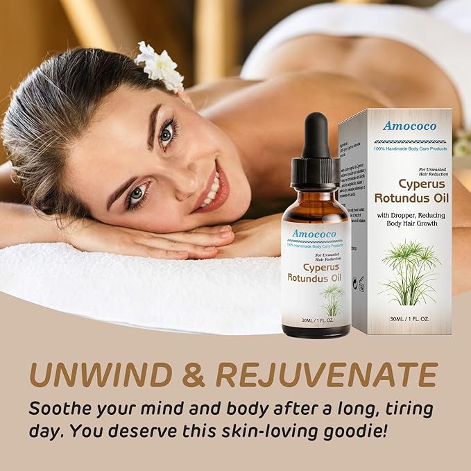 Cyperus Rotundus Oil, Natural Cyperus Rotundus Oil for Hair Removal, Moisturizes & Soothes the Skin, Suitable for All Skin Types, 30ml