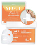 DERMAL Seoul Face Snail Mucin 5-Min Quick Sheet Mask 36 Count Bulk, Korean Morning Pull-Out Dispenser with Tweezers, Red Ginseng Green Tea Antioxidant Face Mask for Skin Renewal, Vegan Tencel