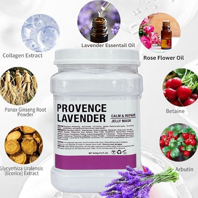 Vajacial Hydro Jelly Mask Powder for Face, Collagen Face Mask for Women, Jelly Facial Mask for Teens and Women (Lavender)