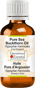 Greenwood Essential Pure Sea Buckthorn Oil (Hippophae rhamnoides) Cold Pressed 10ml (0.33 oz)