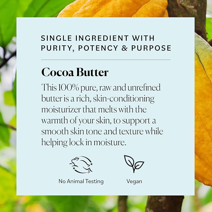 Sky Organics Raw Cocoa Butter for Body (16 oz) 100% Pure & Unrefined Solid Butter - Deeply Hydrates & Conditions Very Dry Skin - Promotes Smooth Tone & Texture - Suitable for Tight or Extra Dry Skin