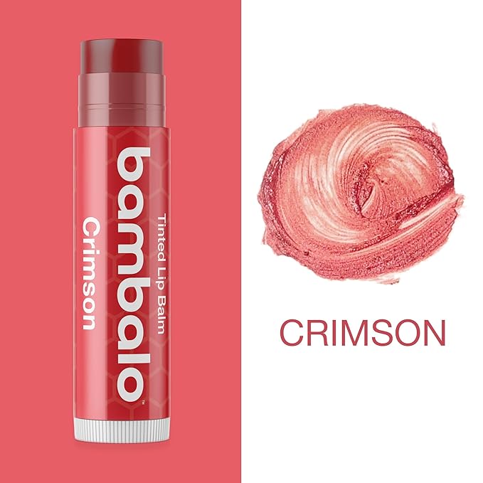 Tinted Lip Balm Variety - Bambalo 4-Pack Moisturizing Hydration Care - Assorted Shades - Natural Organic Formula - Lightweight Smooth Tint - Made in USA