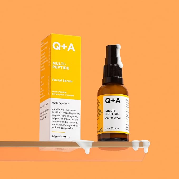 Q+A Multi-Peptide Serum (30ml), Anti-Ageing Face Serum with Polypeptide, Fragrance Free, Smooths Wrinkles, Improves Tone and Elasticity, Skincare for a Youthful Glow