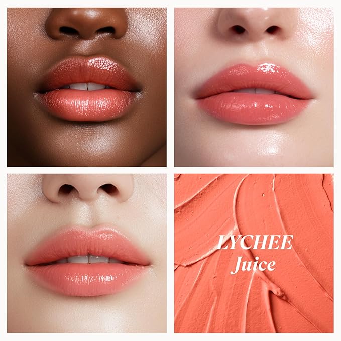 INGA Water Glow Melting Balm - Hydrating Tinted Lip Balm with Soft, Melt-On Texture, Natural Sheer, Glass-Like Finish with Non-Sticky, Lightweight Comfort (Lychee Juice)