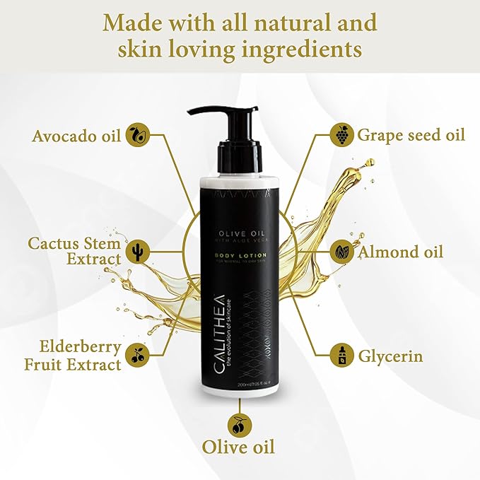 Calithea Aloe Vera Body Lotion with Olive Oil - Hydrating & Moisturizing For All Skin Types