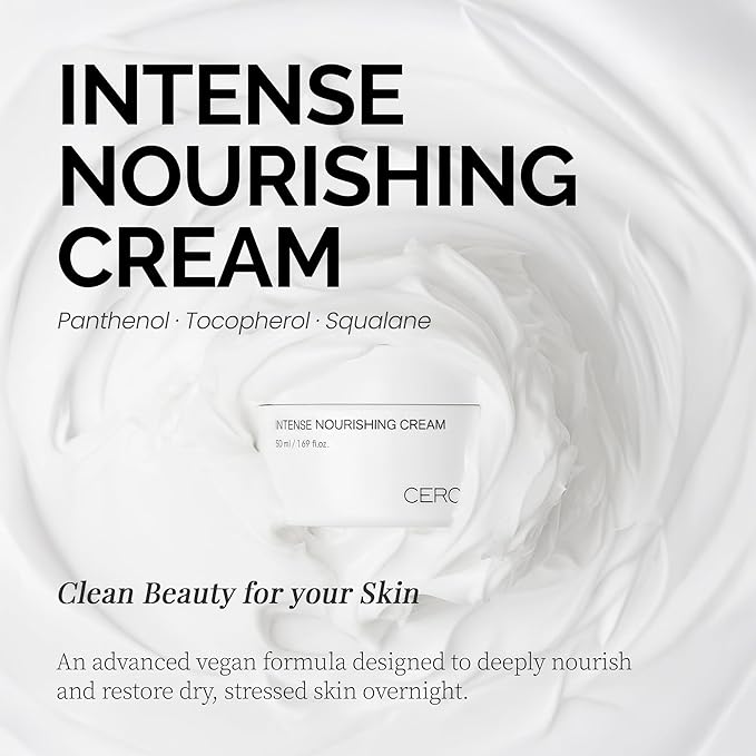 Intense Nourishing Cream, Deep Moisture & Barrier Care, Rich Hydrating Face Cream for Dry & Sensitive Skin, Korean Skincare, Clean Beauty, Vegan
