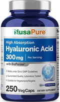 NusaPure Hyaluronic Acid 300mg 250 Veggie Capsules (Non-GMO, Vegan)