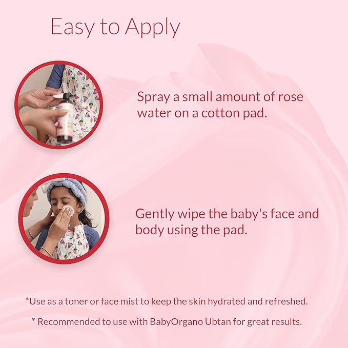 Babyorgano Premium Rose Water 200ml | Pure & Natural Preservative Free Skin Toner, Face Cleanser | Balances PH | Tightens Pores | BOAZROSEWATERUS 200 ml (Pack of 1) Transparent