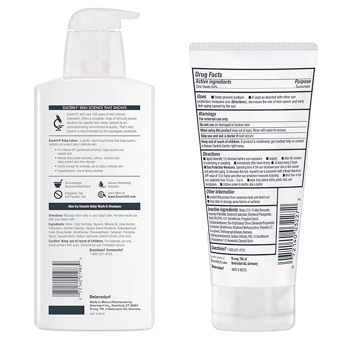 Eucerin Eczema Relief Cream, Full Body Lotion for Eczema-Prone Skin, Moisturizing Eczema Cream, Body Moisturizer, 8 oz. Tube (Pack of 2)