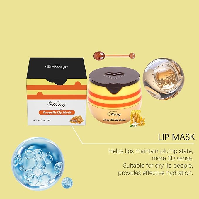Lip Mask for Overnight Repair - Hydrating Lip Sleeping Mask with Vitamin E & Coconut Extract - Moisturizing Lip Balm Pack for Dry Lips, Non-Sticky Honeybalm Formula (Honey)