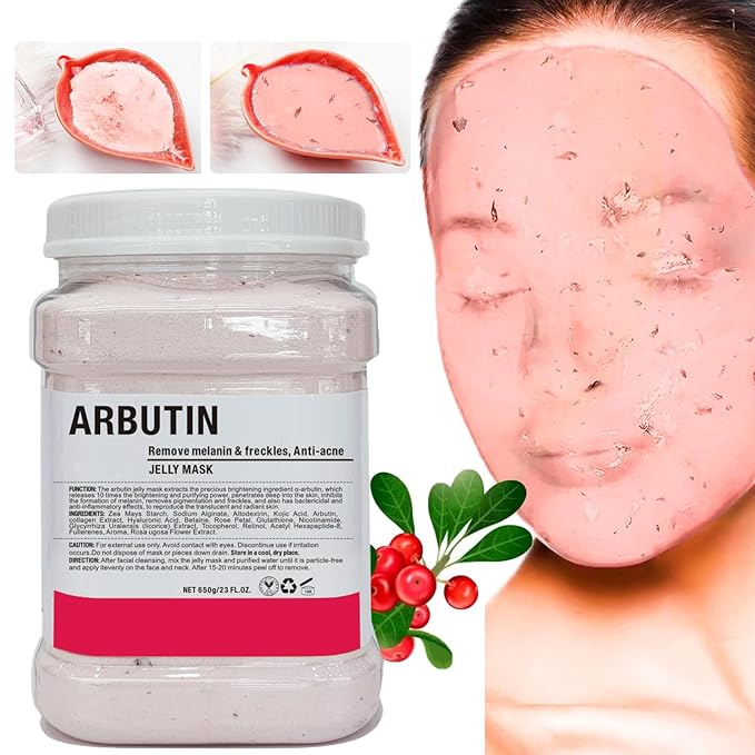 Vajacial Hydro Jelly Mask Powder for Face, Jelly Mask for Facials Professional, Jelly Facial Mask for Teens and Women. Jelly face mask. (Arbutin)