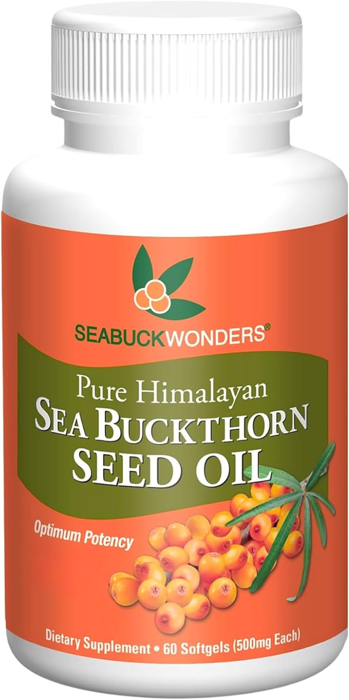 SEABUCKWONDERS Sea Buckthorn Seed Oil,100% Certified Organic, 60 Count, 1 Bottle