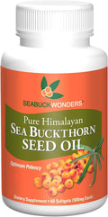 SEABUCKWONDERS Sea Buckthorn Seed Oil,100% Certified Organic, 60 Count, 1 Bottle