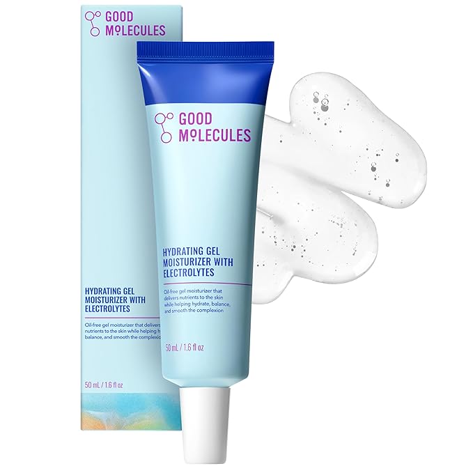 Good Molecules Hydrating Gel Moisturizer – Lightweight Water-Based Gel, Fast-Absorbing Oil-Free Moisturizer for Oily & Combination Skin with Hydrating Electrolytes, Fragrance-Free Face Care