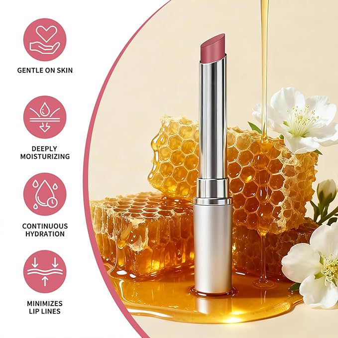 Honey Lip Tinted Lip Balm, Nourishing Hydrating Natural Color, Moisturizing Lip Care for Soft Lips for Daily Use, Enhances Lips with a Subtle Tint, Long Lasting, Lightweight (1PCS Pink, Large)
