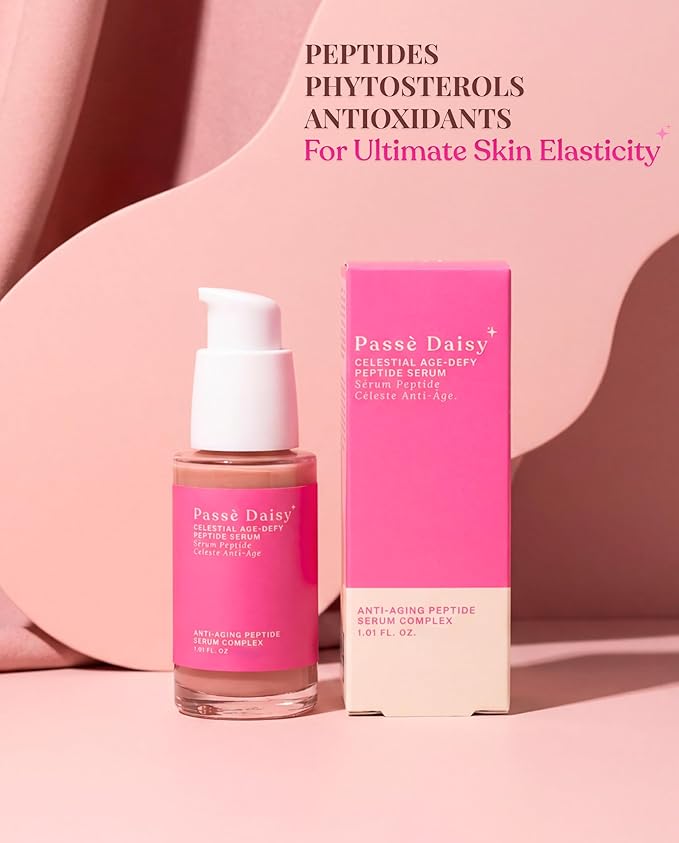 Peptide Celestial Age-Defy Peptide Serum, Anti-Aging Peptide Serum Complex, Reduction in Appearance of Fine Lines, Pink Smoothie Serum, Vegan & Plant Based