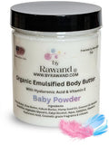 Handmade baby powder Body buttercream with Shea & Cocoa butter based with natural oils & Hyaluronic Acid - non greasy, moisturizing (White (Baby Powder))