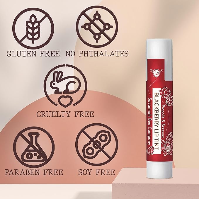 Savannah Bee Company Blackberry Extract Lip Tint - Bees Wax Propolis Extract Moisturizing Lip Tint