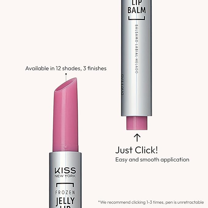 KISS NEW YORK Frozen Jelly Lip Balm Pen, High Shine Lip Gloss for Sheer Tint, Hydrating Melting Lipstick With Hyaluronic Acid, Cooling Effect With Menthol, Non-Sticky & Long Lasting (S.Trans Pink)