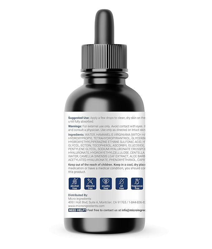 Hyaluronic Acid Serum with Vitamin B5 for Face | Lightweight Hydrating Face Serum for Dry & Sensitive Skin | 4 Types of HA at 2% with Vitamin C & E | Oil-Free & Fragrance-Free, 4 fl oz