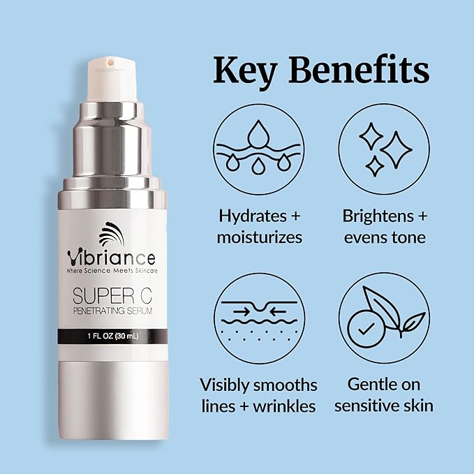 Vibriance Super C Serum for Mature Skin - All-in-One Vitamin Formula Hydrates, Firms, Lifts, Smooths, Targets Age Spots, Wrinkles, 1 fl oz - Pack of 3