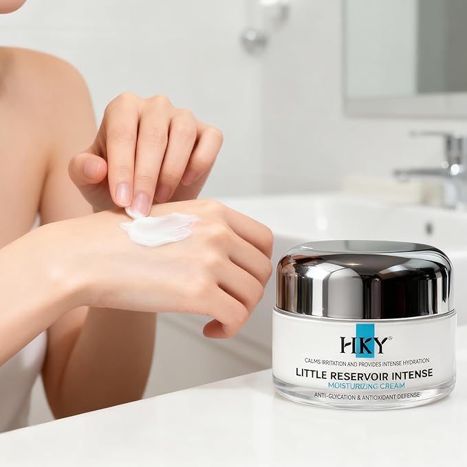 HKY Little Reservoir Intense Moisturizing Cream - Anti-Glycation Face Moisturizer with Tremella & Panthenol - Botanical Barrier Repair for Dry, Sensitive Skin - Lightweight Hydration