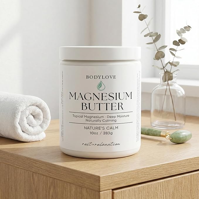 Magnesium Butter – Calming & Soothing Topical Magnesium with Shea, Mango & Cocoa Butter –Deep Moisture for Skin Comfort – 10 oz